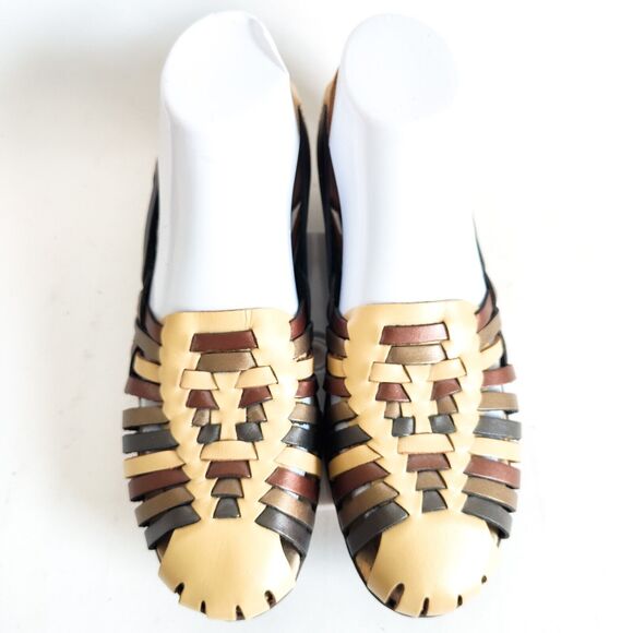 Softspots Woven Comfort Leather Huarache Sandals Slingback Flat 9 Narrow - Picture 5 of 11